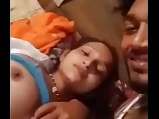 Indian husband showing her wife boob and pussy to us